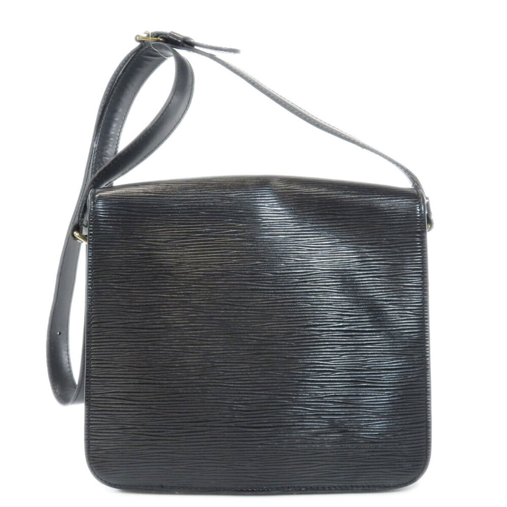 Louis Vuitton Noir Epi Black Bag Cartouchiere Leather Shoulder